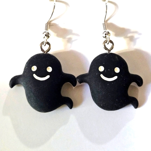 Source Unknown Jewelry - Cute Black Ghost Earrings